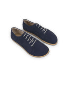 Women's Navy Barefoot Sneaker - Handcrafted Calf Leather Wide Toe Box | Bespoky