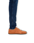 Pair Orange Barefoot Sneaker - Barefoot Wide Toe Calf Leather | Bespoky