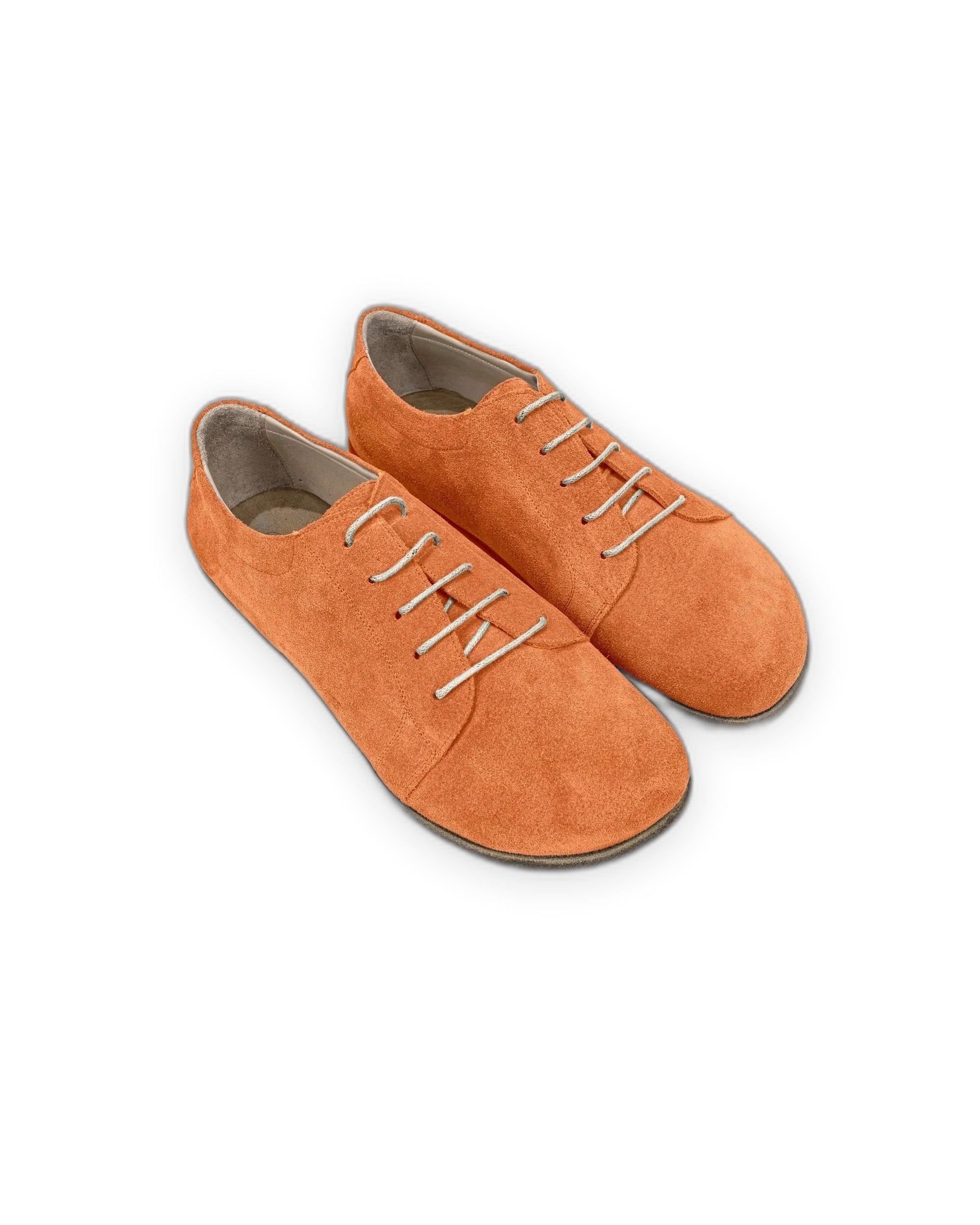 Women's Orange Barefoot Sneaker - Handcrafted Calf Leather Wide Toe Box | Bespoky