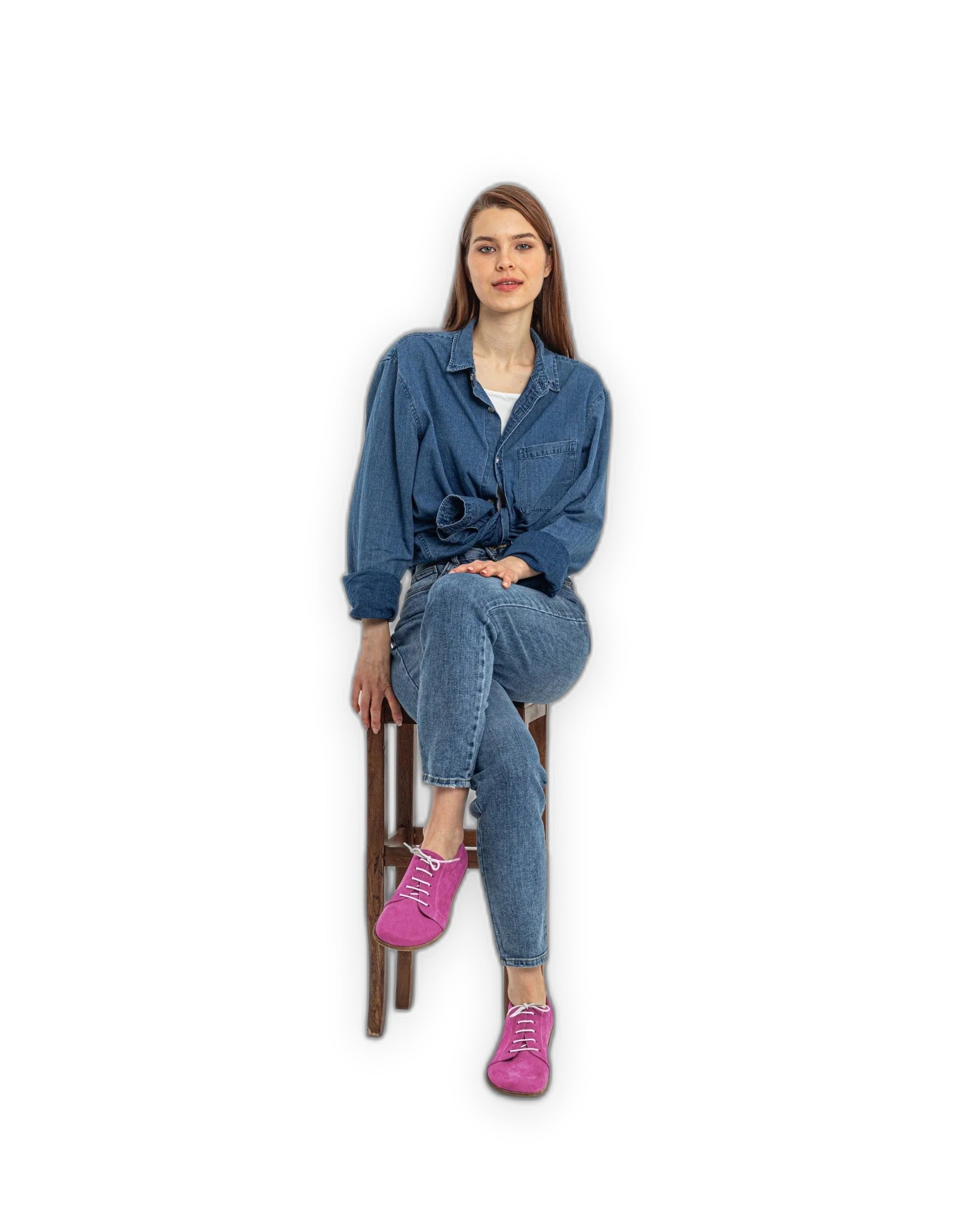 Back view Pink Barefoot Sneaker - Calf Leather Handcrafted | Bespoky