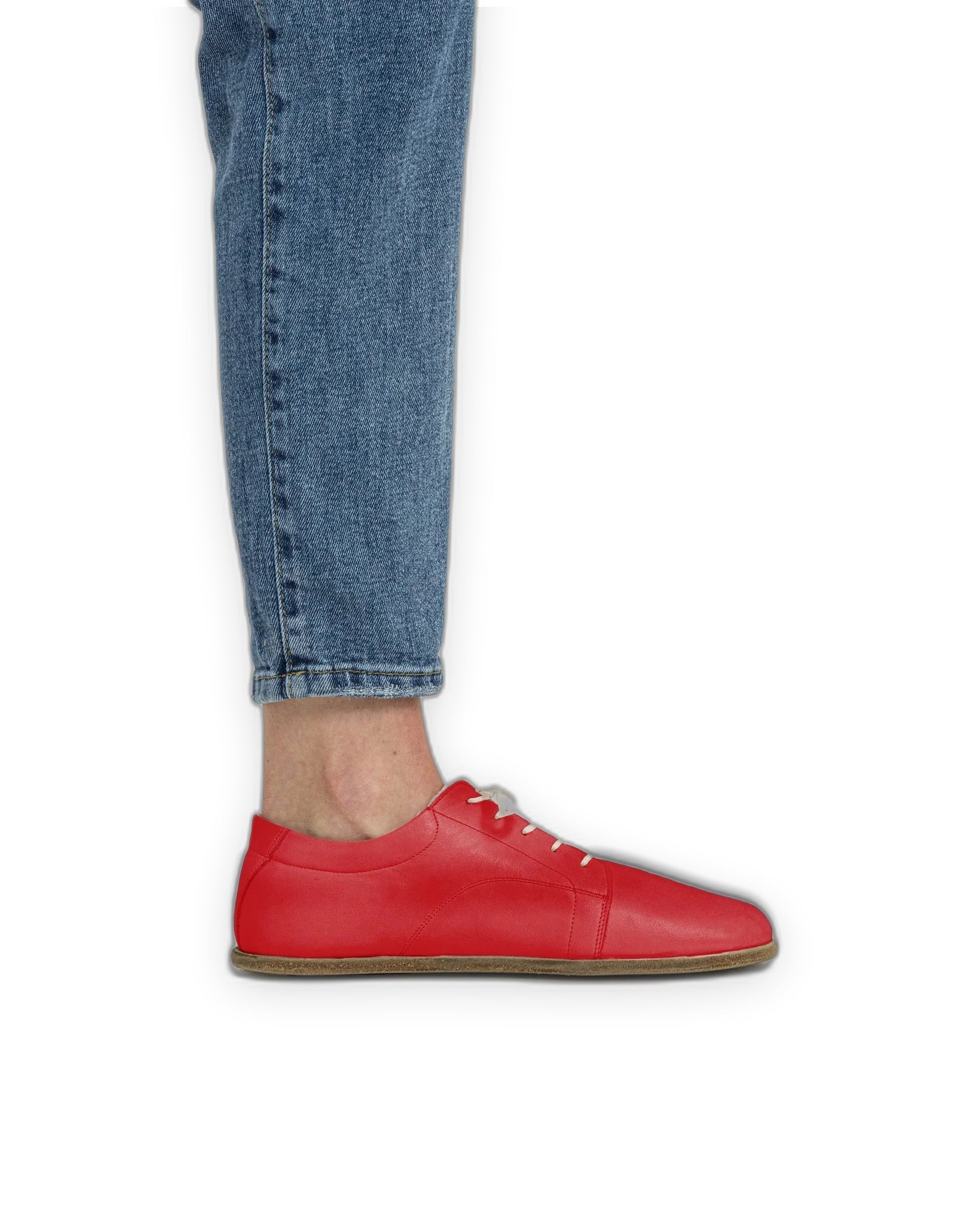 Detail Red Barefoot Sneaker - Handcrafted Calf Leather Turkey | Bespoky