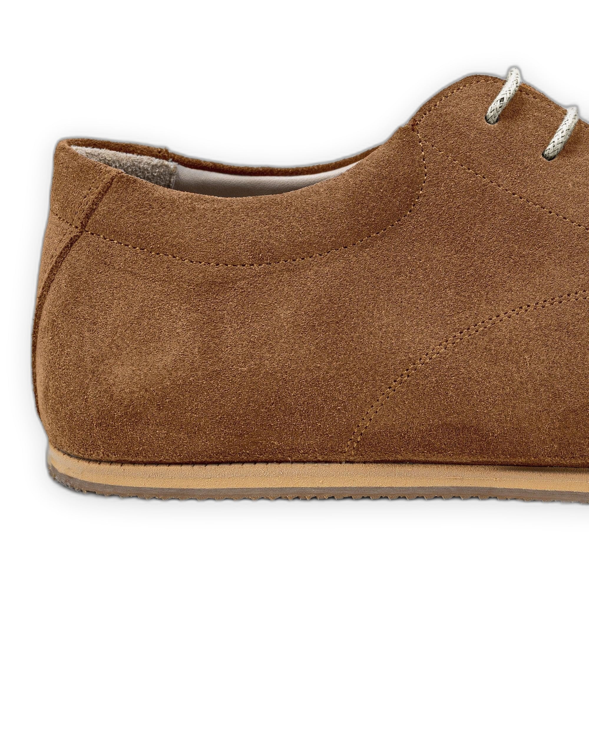 Side view Tan Barefoot Sneaker - Calf Leather Zero Drop | Bespoky