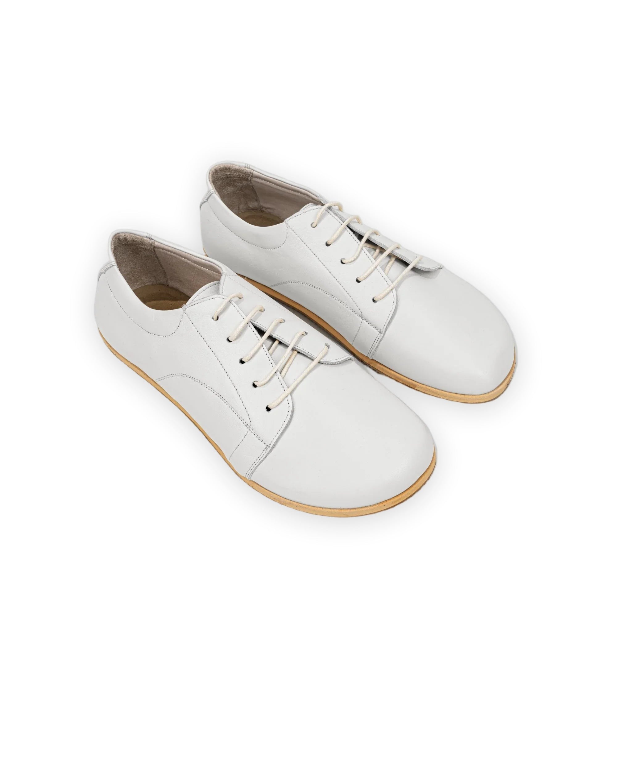 Women's White Barefoot Sneaker - Handcrafted Calf Leather Wide Toe Box | Bespoky