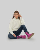 Back view Pink Nubuck Barefoot Boot - Calf Leather Handcrafted | Bespoky