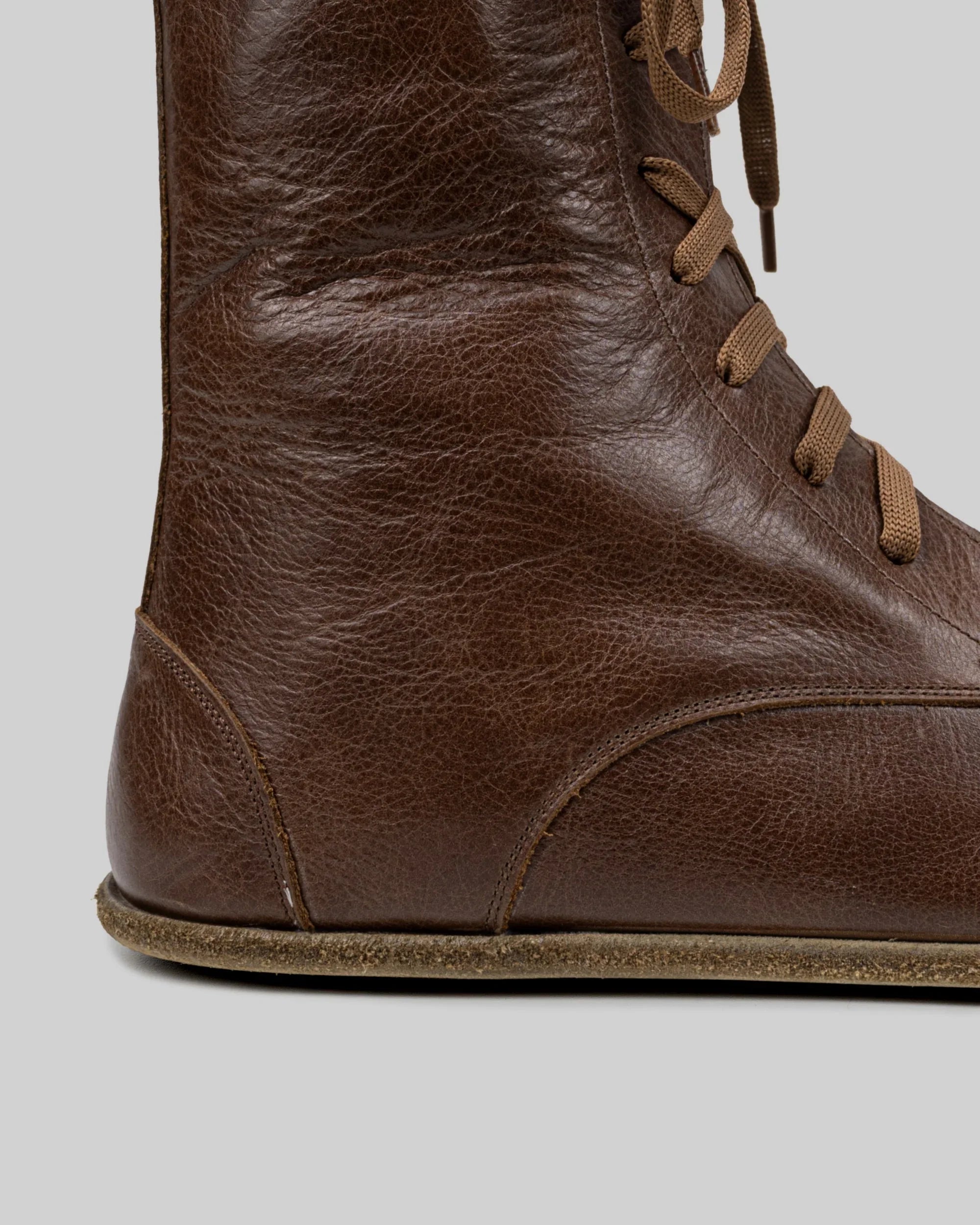 Top view Brown Barefoot Boot - Handcrafted Calf Leather | Bespoky