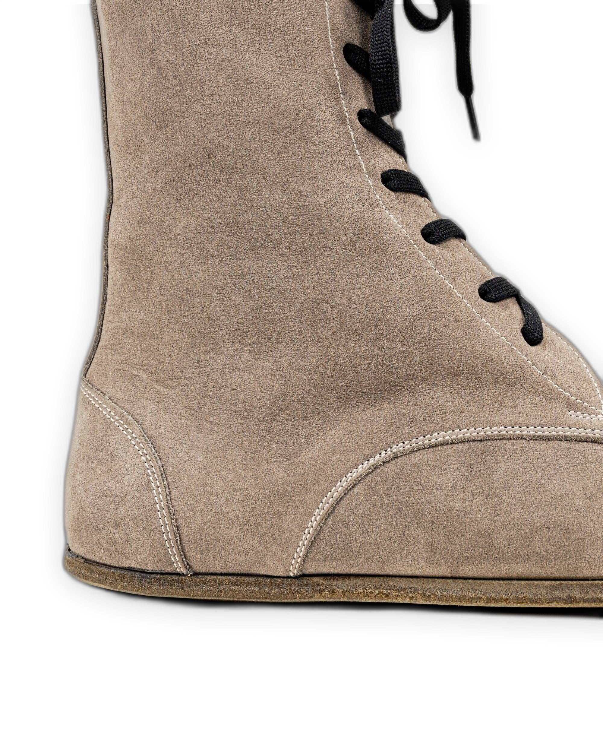 Top view Beige Nubuck Barefoot Boot - Handcrafted Calf Leather | Bespoky