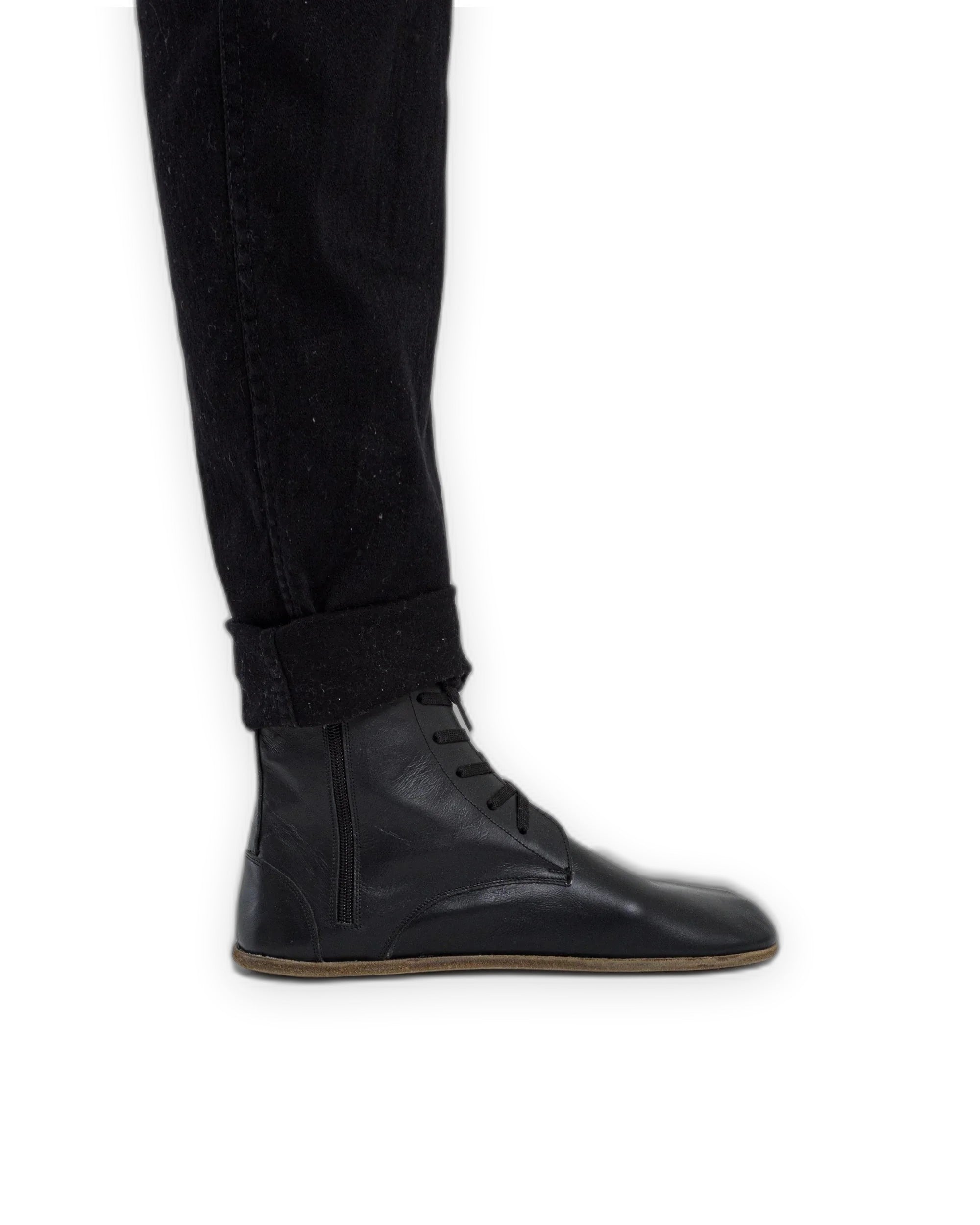 Detail Black Barefoot Boot - Handcrafted Calf Leather Turkey | Bespoky