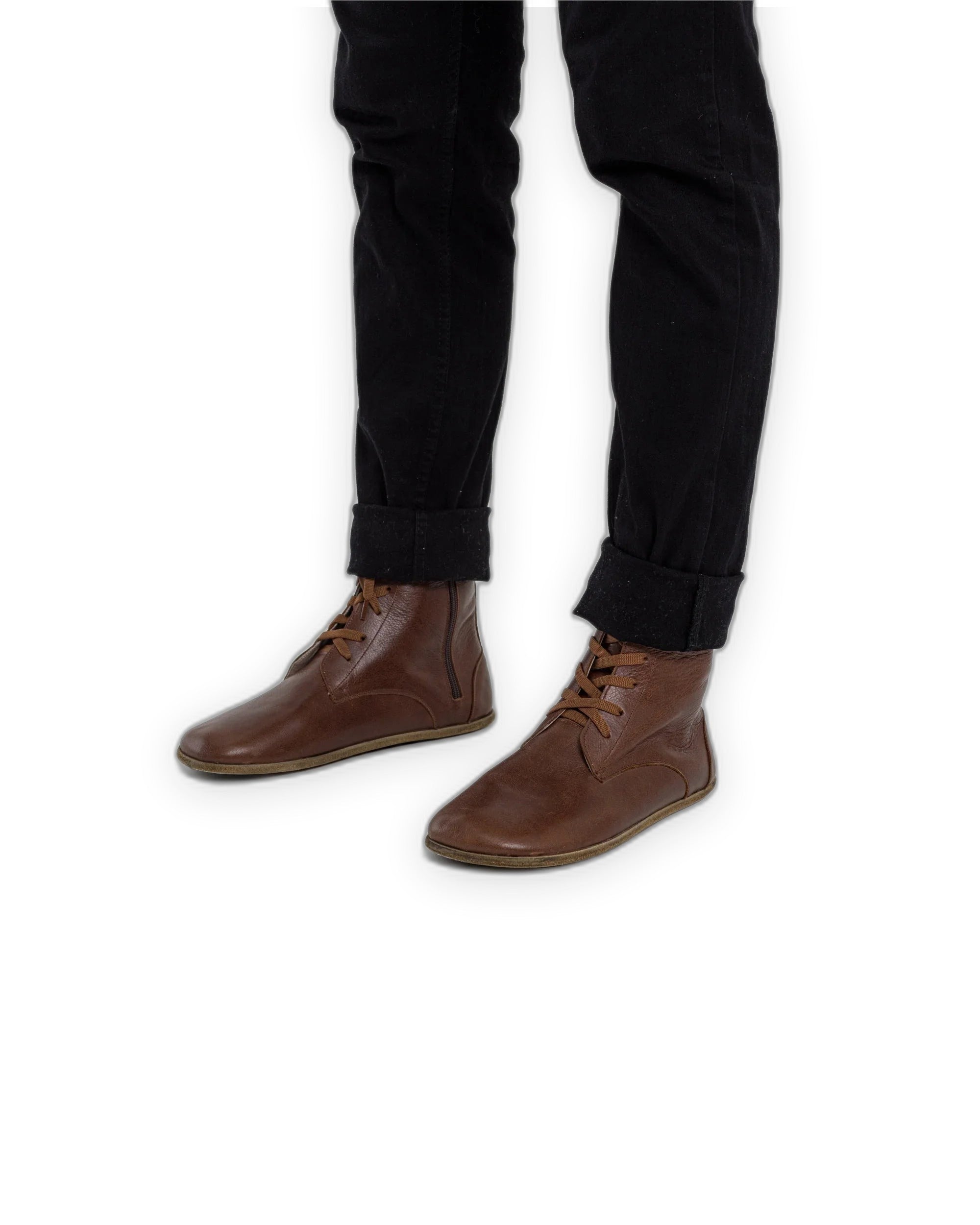 Back view Brown Barefoot Boot - Calf Leather Handcrafted | Bespoky