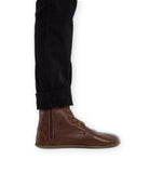 Close-up calf leather - Brown Barefoot Boot Detail | Bespoky