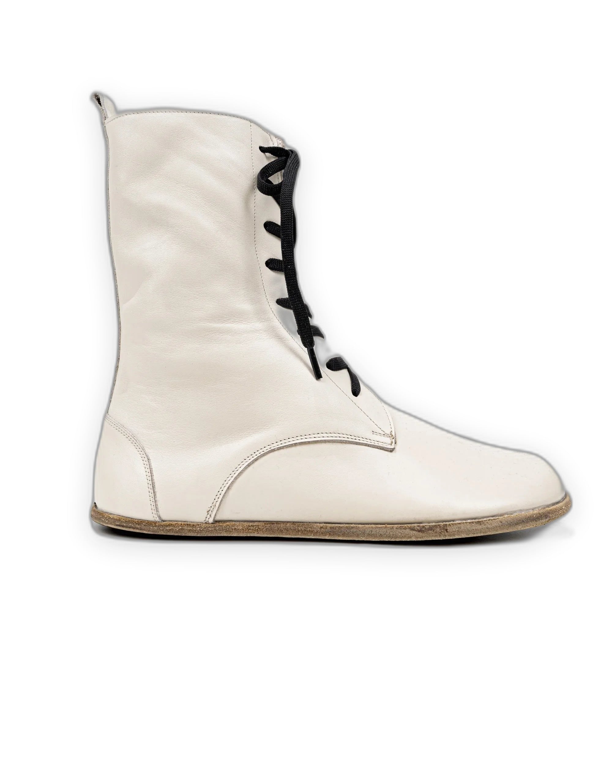 Pair Cream Barefoot Boot - Barefoot Wide Toe Calf Leather | Bespoky