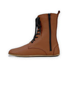 Close-up calf leather - Dark Brown Barefoot Boot Detail | Bespoky
