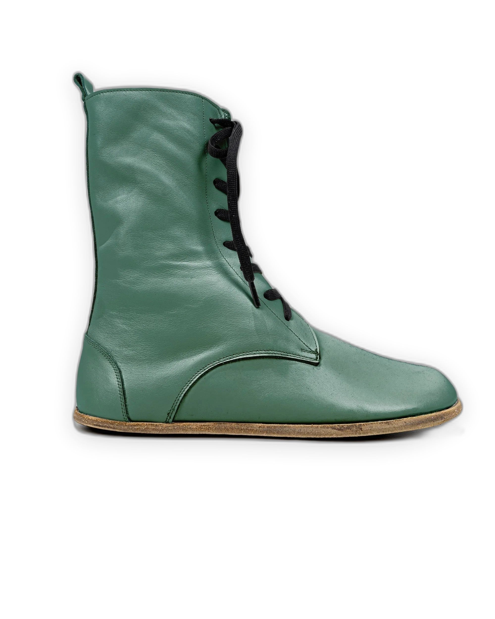 Side view Green Barefoot Boot - Calf Leather Zero Drop | Bespoky