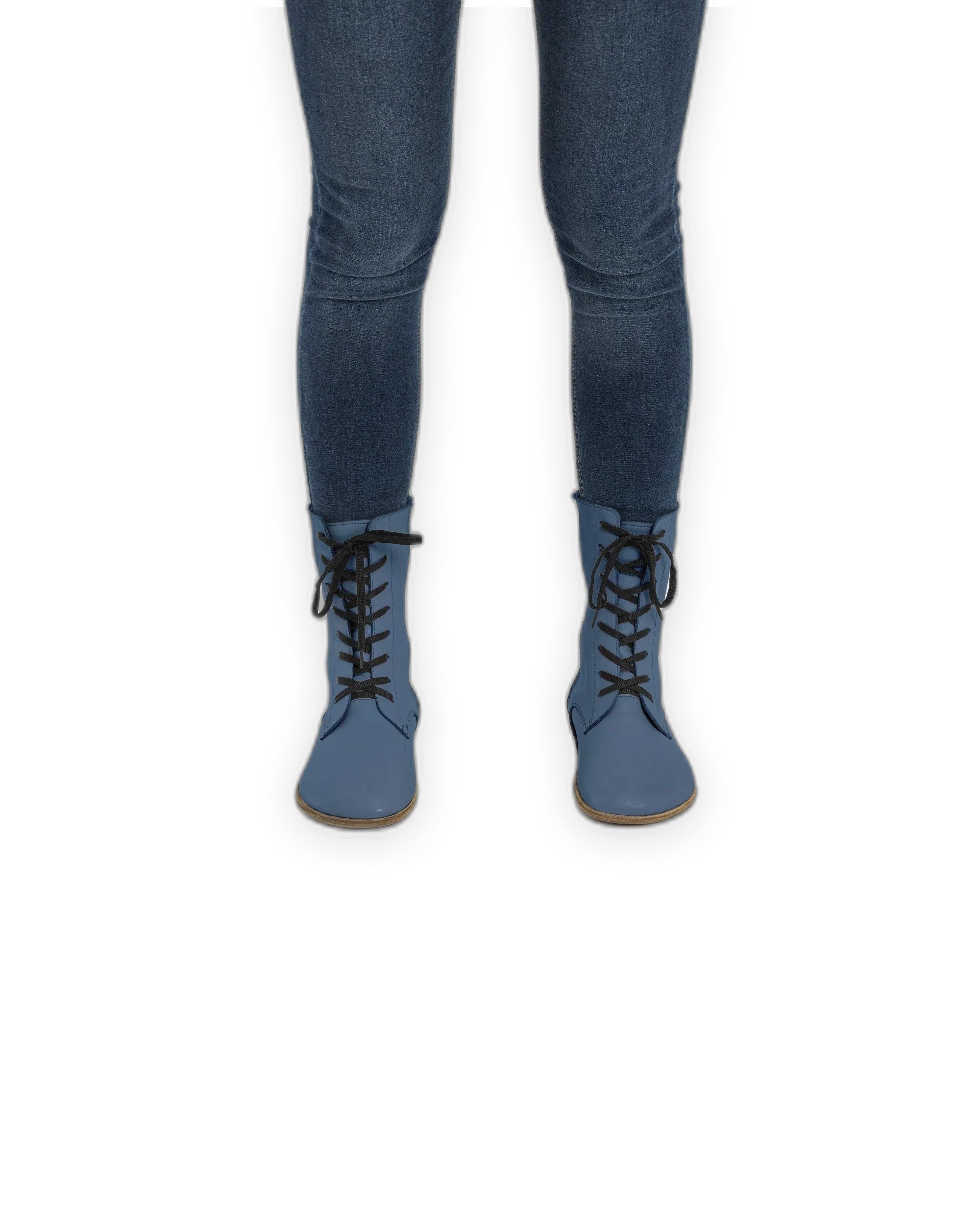 Back view Jean Blue Barefoot Boot - Calf Leather Handcrafted | Bespoky