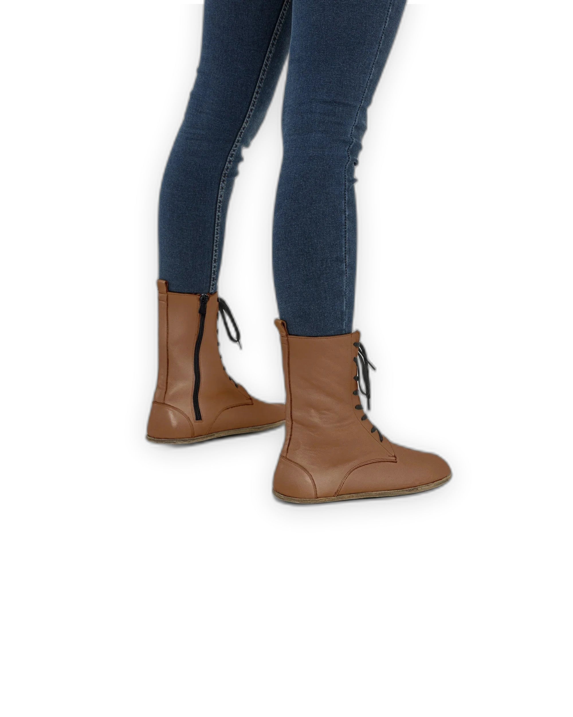Back view Tan Barefoot Boot - Calf Leather Handcrafted | Bespoky