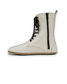Back view Lucas Beige Barefoot Boot - Calf Leather Handcrafted | Bespoky