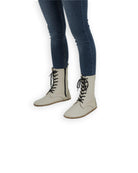 Men's Lucas Beige Barefoot Boot - Handcrafted Calf Leather Wide Toe Box | Bespoky