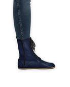 Detail Navy Blue Barefoot Boot - Handcrafted Calf Leather Turkey | Bespoky