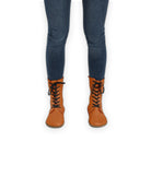 Pair Orange Barefoot Boot - Barefoot Wide Toe Calf Leather | Bespoky