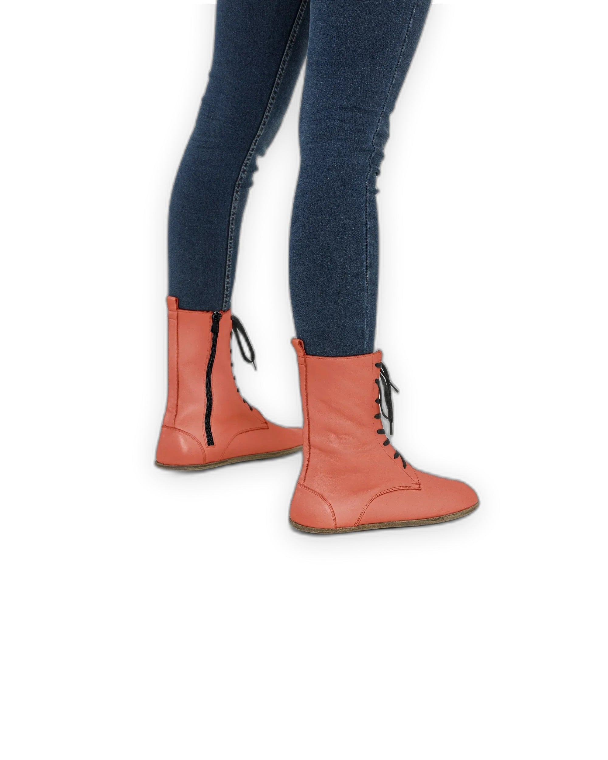 Back view Pomegranate Barefoot Boot - Calf Leather Handcrafted | Bespoky