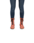 Close-up calf leather - Pomegranate Barefoot Boot Detail | Bespoky