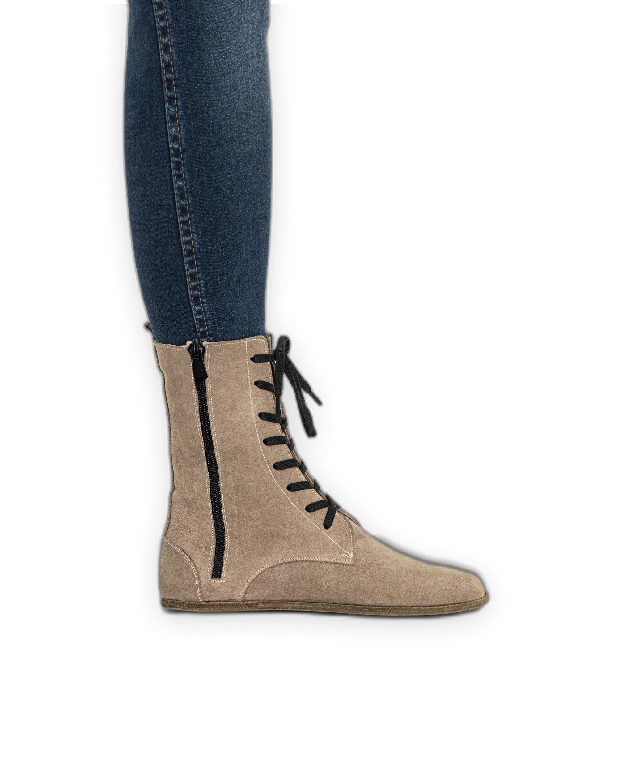 Top view Beige Barefoot Boot - Handcrafted Calf Leather | Bespoky
