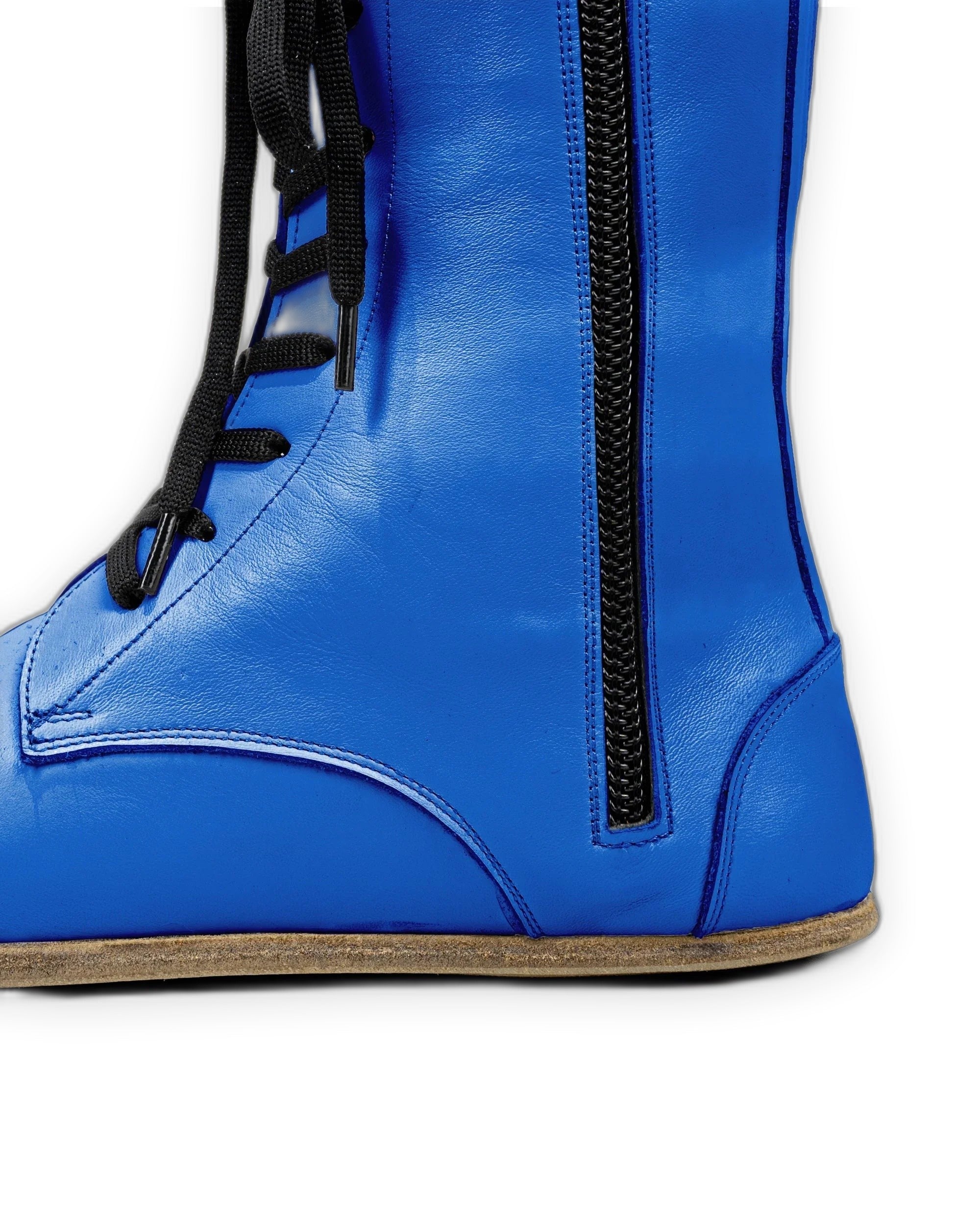 Side view Blue Barefoot Boot - Calf Leather Zero Drop | Bespoky