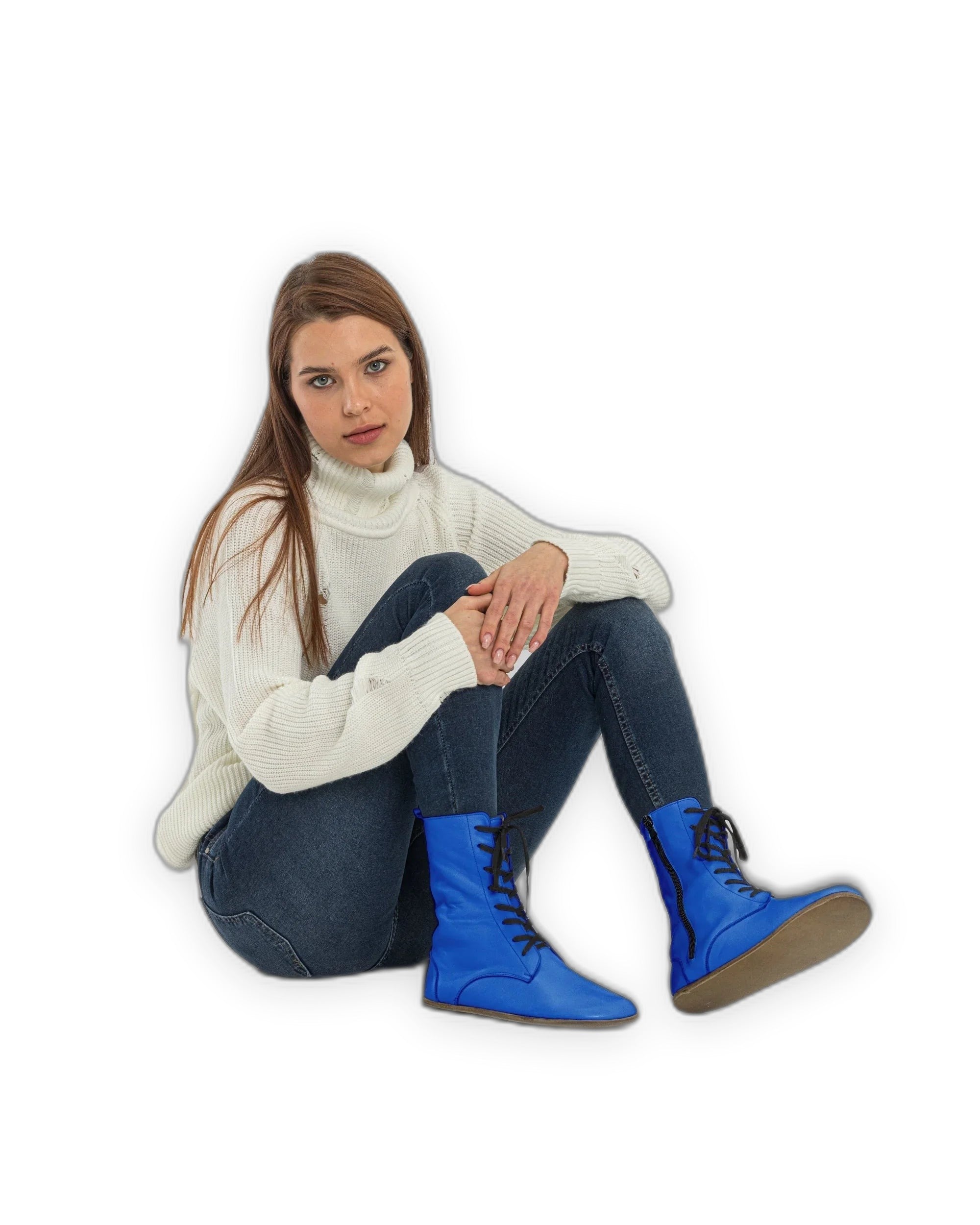 Top view Blue Barefoot Boot - Handcrafted Calf Leather | Bespoky