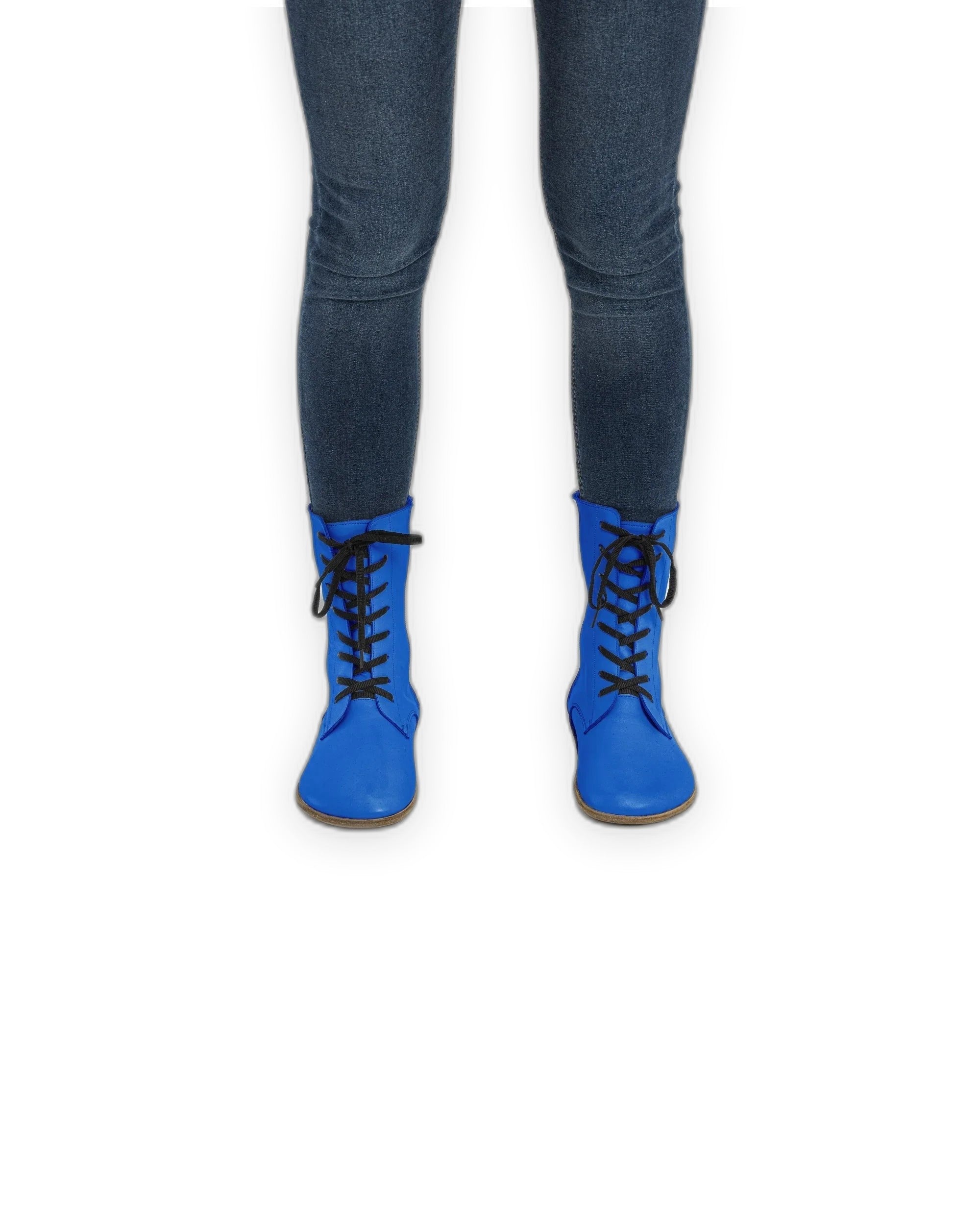 Detail Blue Barefoot Boot - Handcrafted Calf Leather Turkey | Bespoky