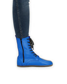 Back view Blue Barefoot Boot - Calf Leather Handcrafted | Bespoky