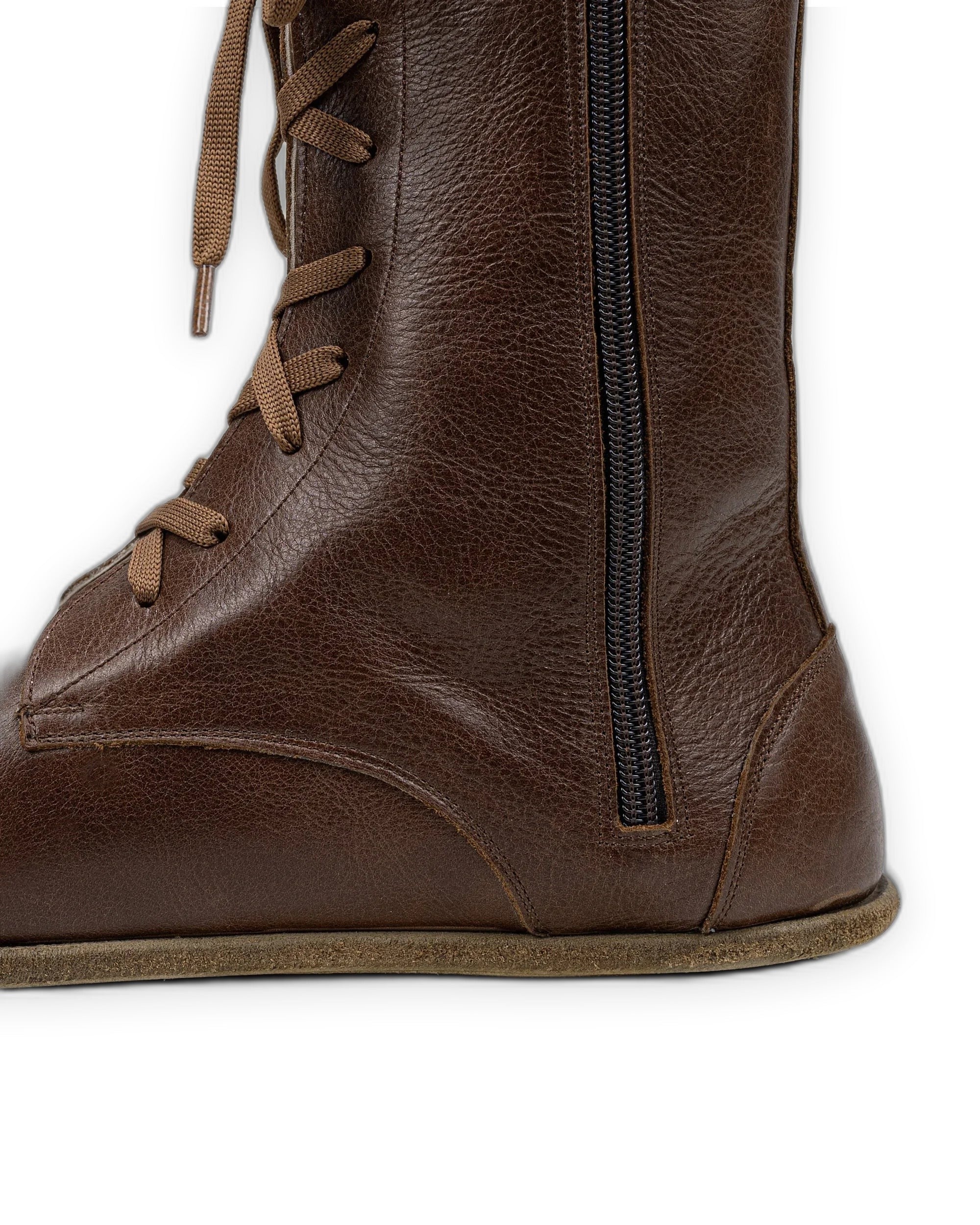 Side view Brown Barefoot Boot - Calf Leather Zero Drop | Bespoky
