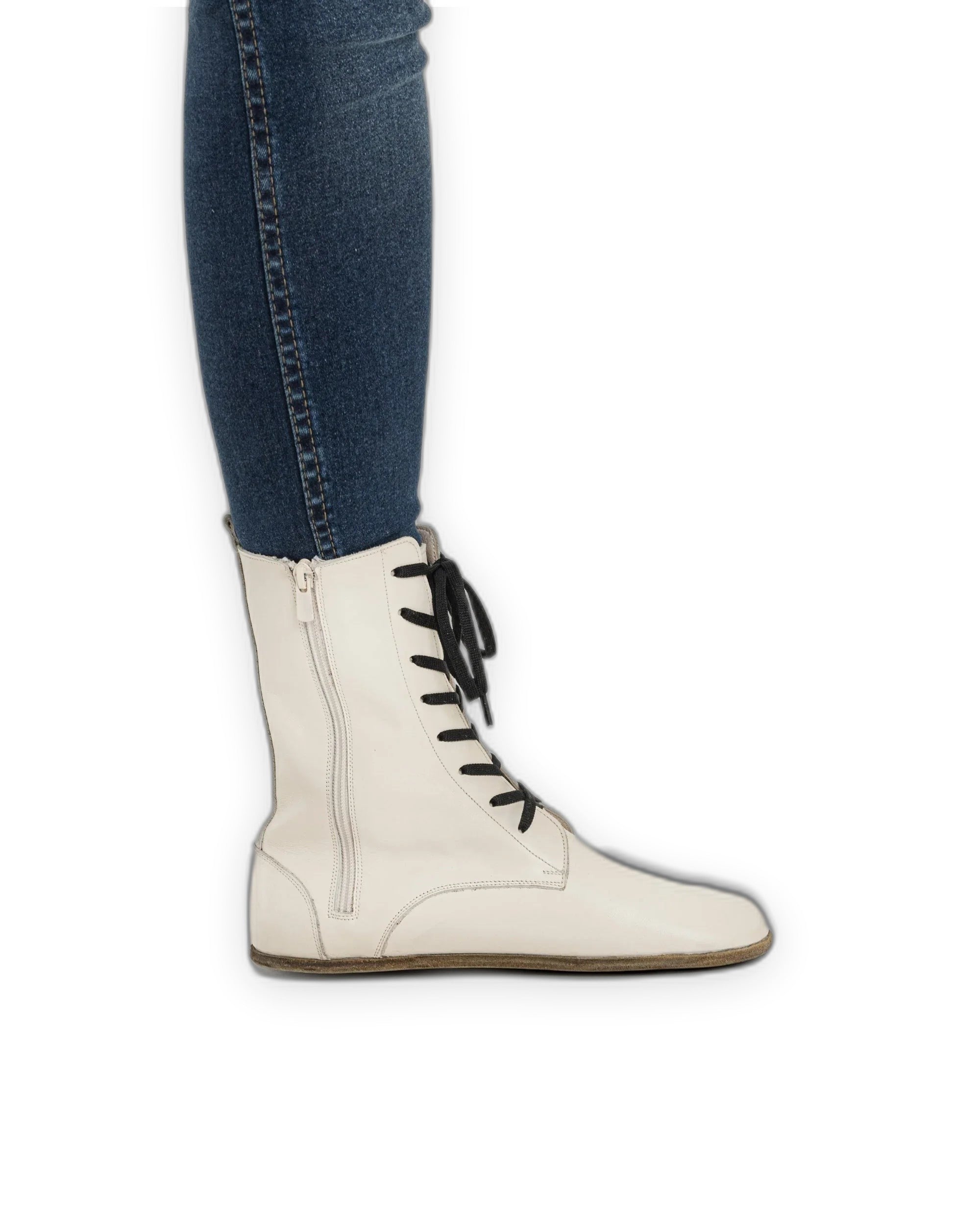 Back view Cream Barefoot Boot - Calf Leather Handcrafted | Bespoky