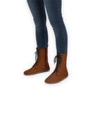 Women's Dark Brown Barefoot Boot - Handcrafted Calf Leather Wide Toe Box | Bespoky