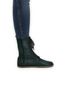 Pair Dark Green Barefoot Boot - Barefoot Wide Toe Calf Leather | Bespoky