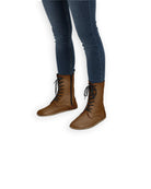 Women's Dark Tan Barefoot Boot - Handcrafted Calf Leather Wide Toe Box | Bespoky