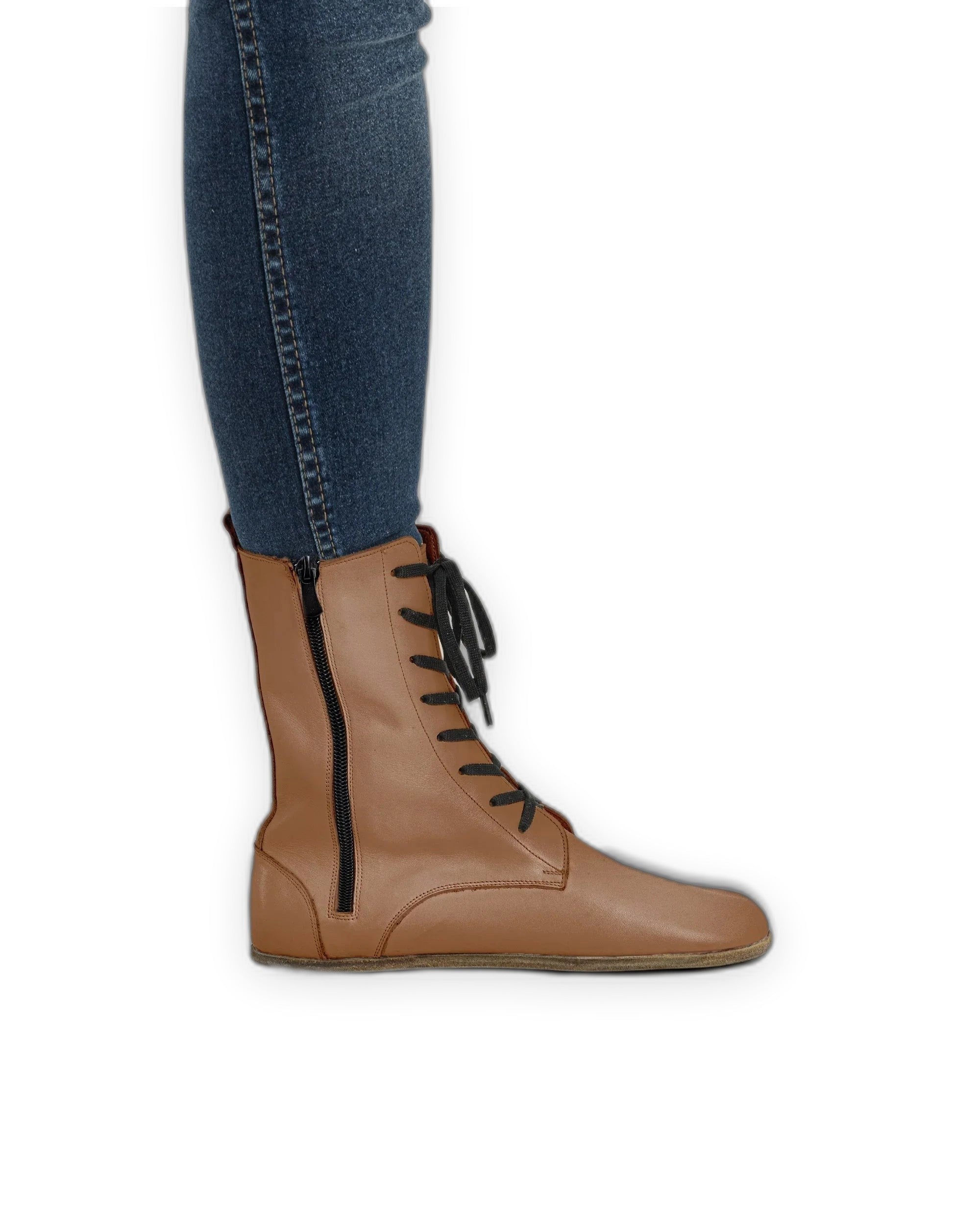 Pair Tan Barefoot Boot - Barefoot Wide Toe Calf Leather | Bespoky
