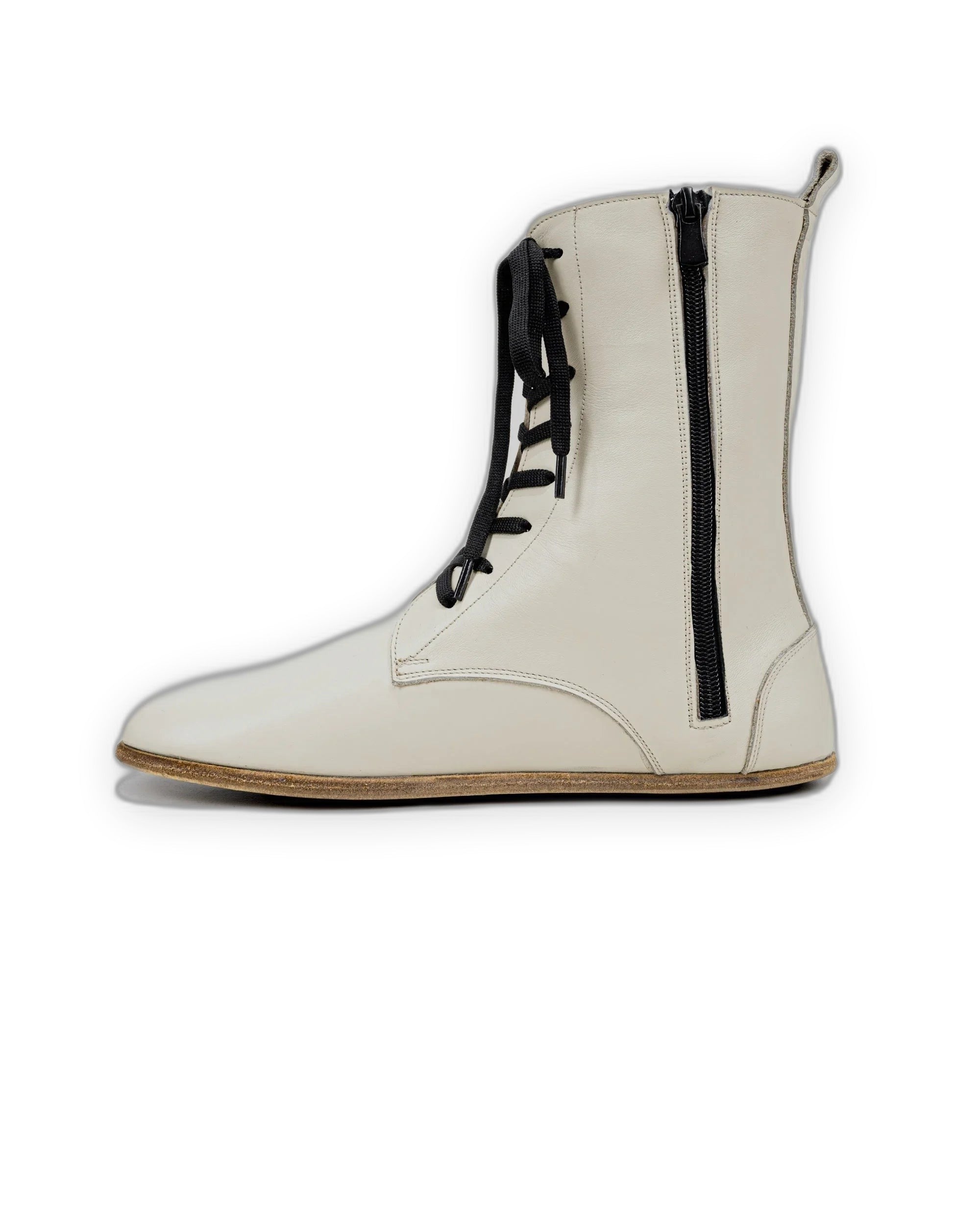 Back view Lucas Beige Barefoot Boot - Calf Leather Handcrafted | Bespoky