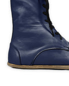 Side view Navy Blue Barefoot Boot - Calf Leather Zero Drop | Bespoky