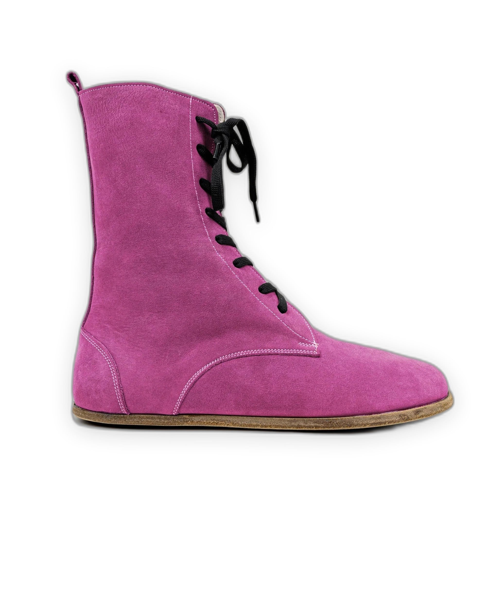 Side view Pink Barefoot Boot - Calf Leather Zero Drop | Bespoky