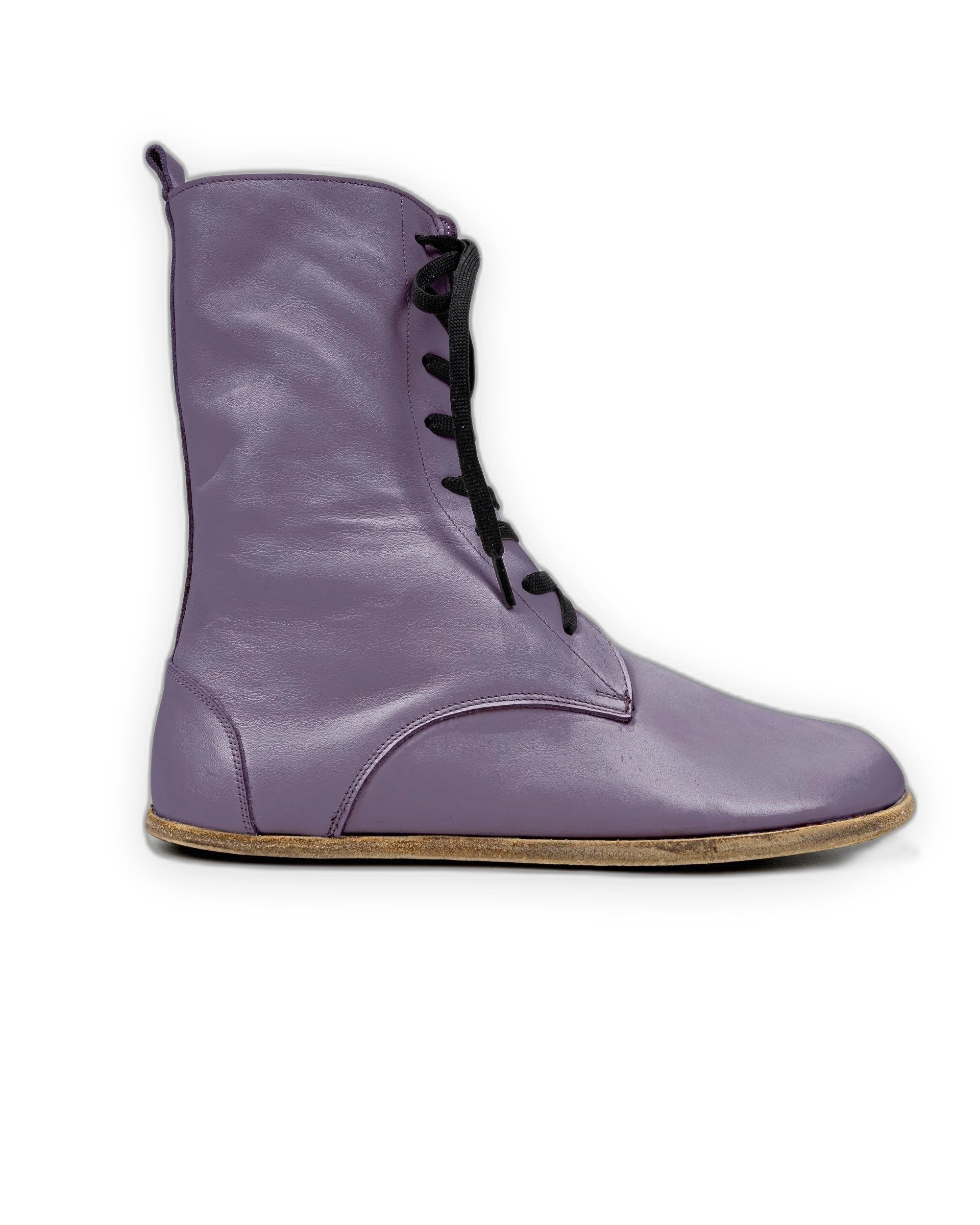 Side view Purple Barefoot Boot - Calf Leather Zero Drop | Bespoky