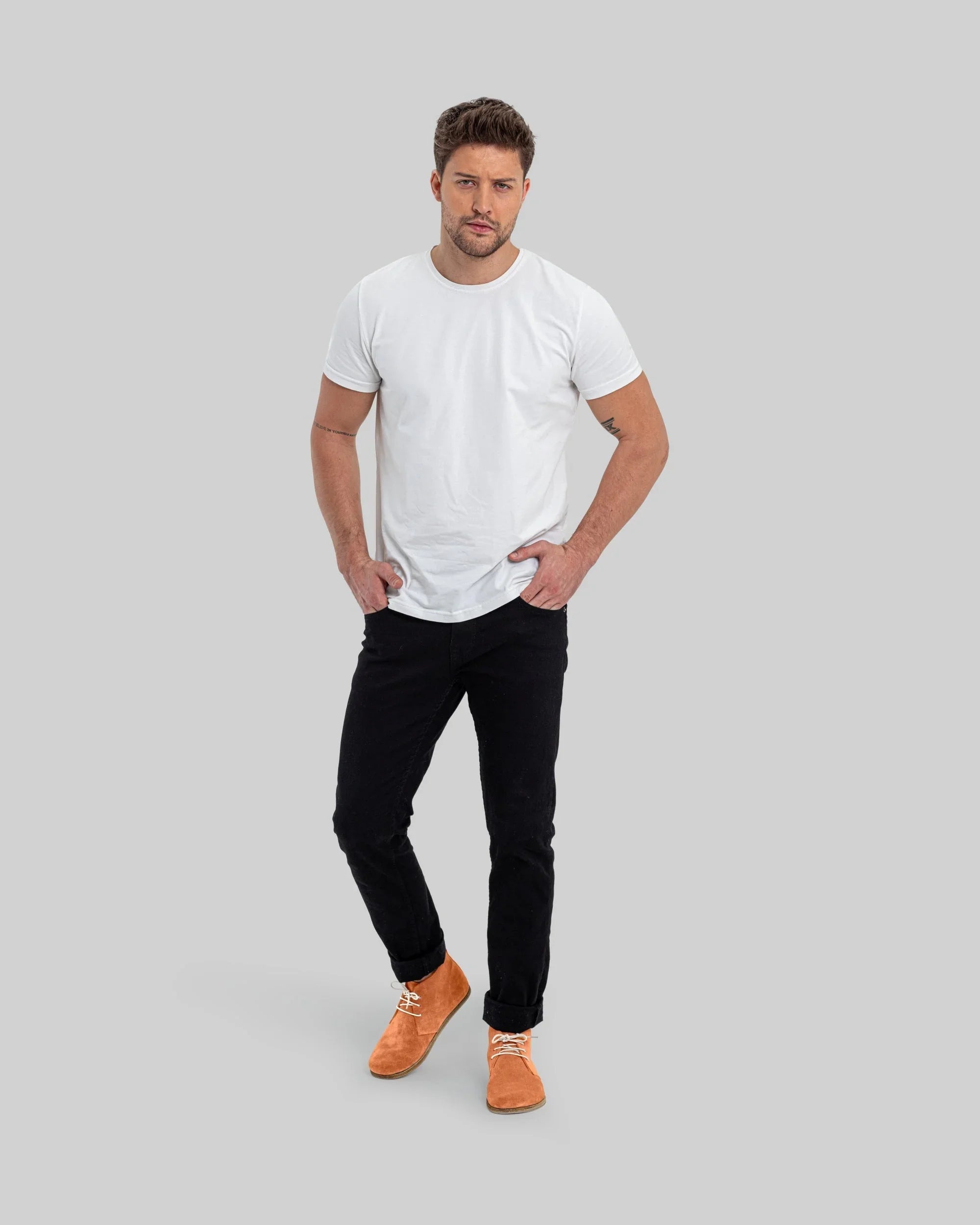Sole detail Orange Suede Ankle Boots - Zero Drop Calf Leather | Bespoky