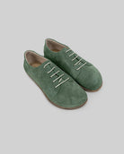Men's Green Suede Barefoot Sneaker - Handcrafted Calf Leather Wide Toe Box | Bespoky