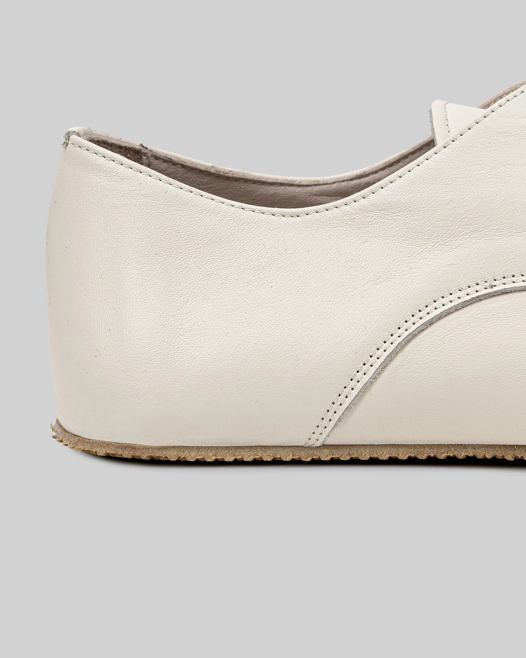 Pair Cream Oxford Shoes - Barefoot Wide Toe Calf Leather | Bespoky