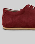Side view Burgundy Barefoot Sneaker - Calf Leather Zero Drop | Bespoky