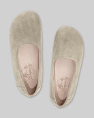 Side view Cream Ballet Flats - Calf Leather Zero Drop | Bespoky