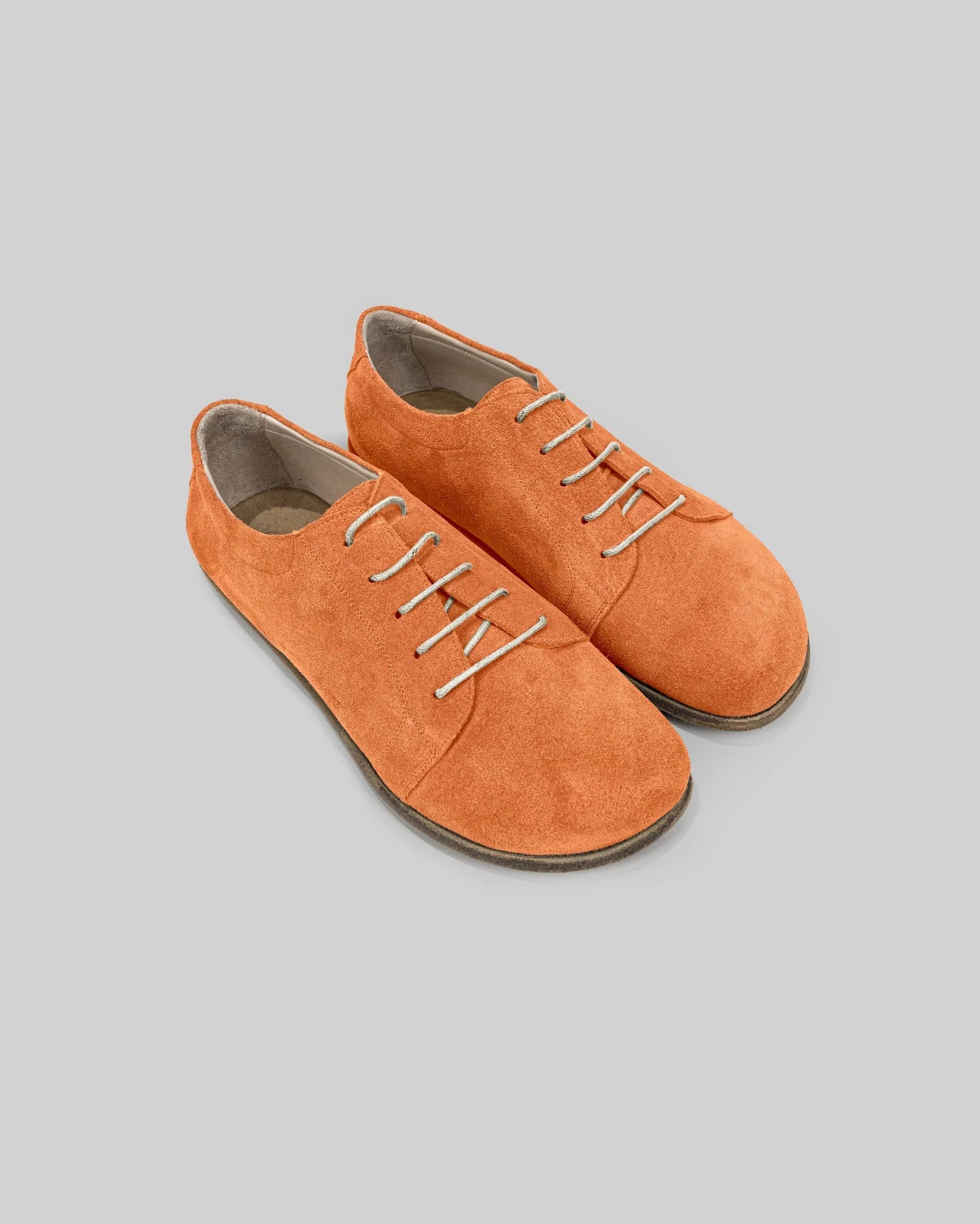 Women's Orange Barefoot Sneaker - Handcrafted Calf Leather Wide Toe Box | Bespoky