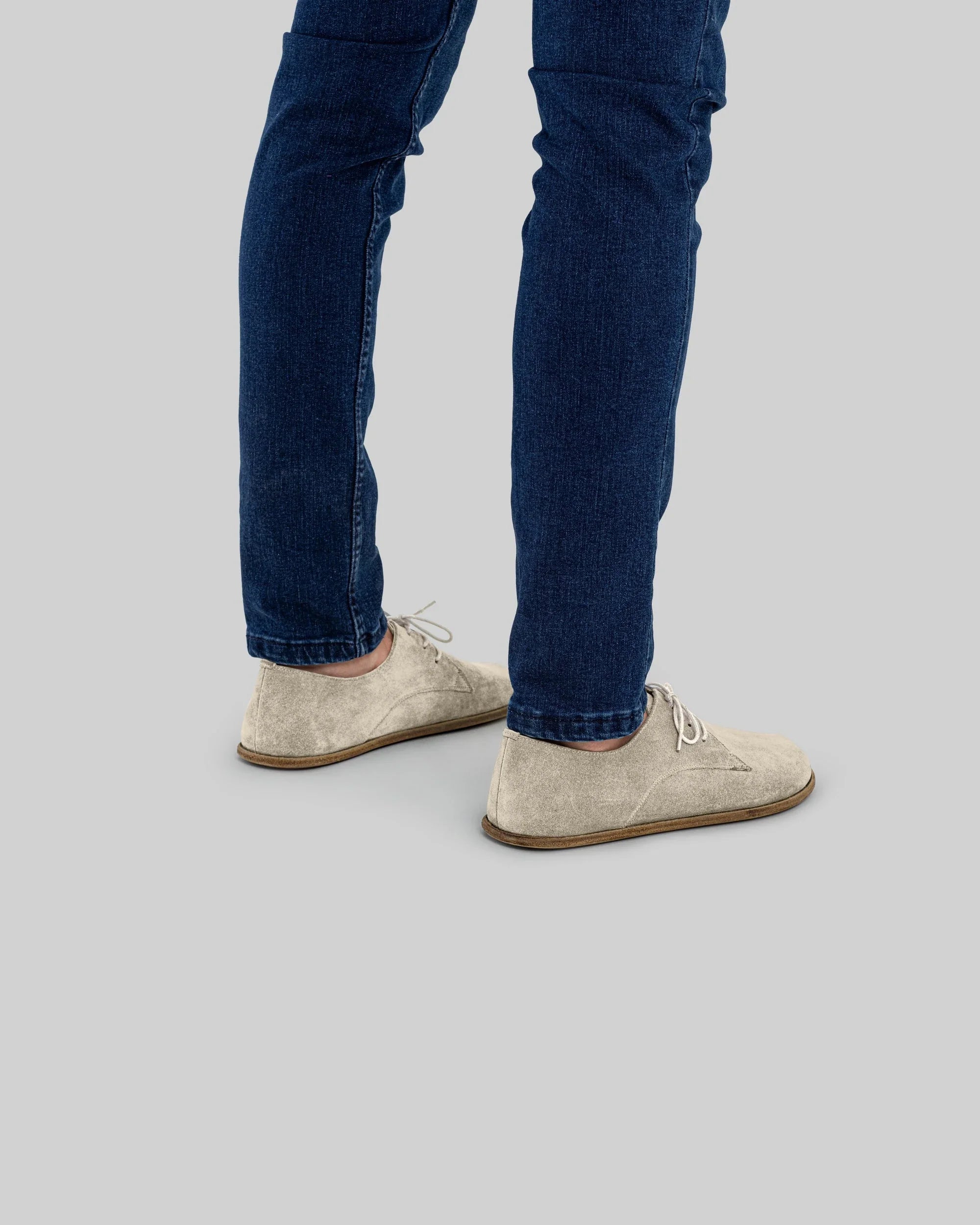 Top view Cream Suede Oxford Shoes - Handcrafted Calf Leather | Bespoky