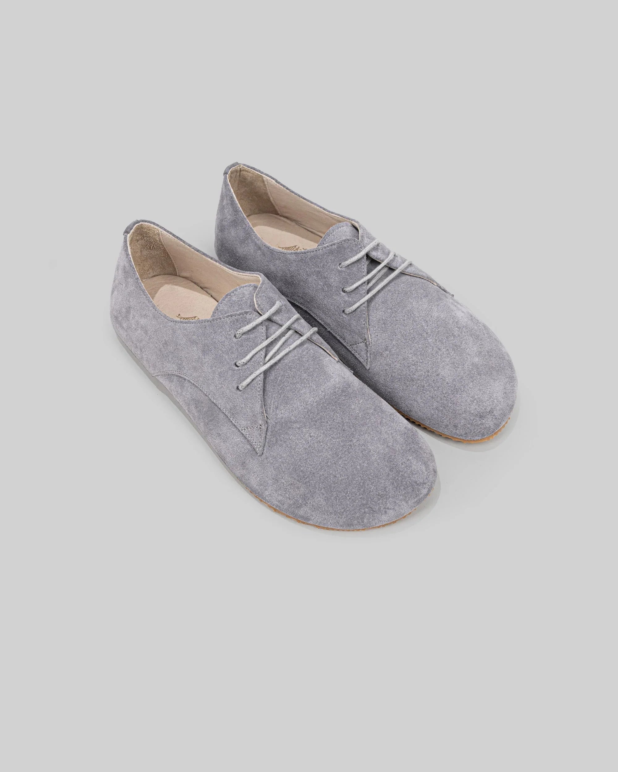 Women's Grey Oxford Shoes - Handcrafted Calf Leather Wide Toe Box | Bespoky