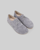 Men's Grey Suede Oxford Shoes - Handcrafted Calf Leather Wide Toe Box | Bespoky
