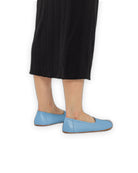 Detail Baby Blue Ballet Flats - Handcrafted Calf Leather Turkey | Bespoky