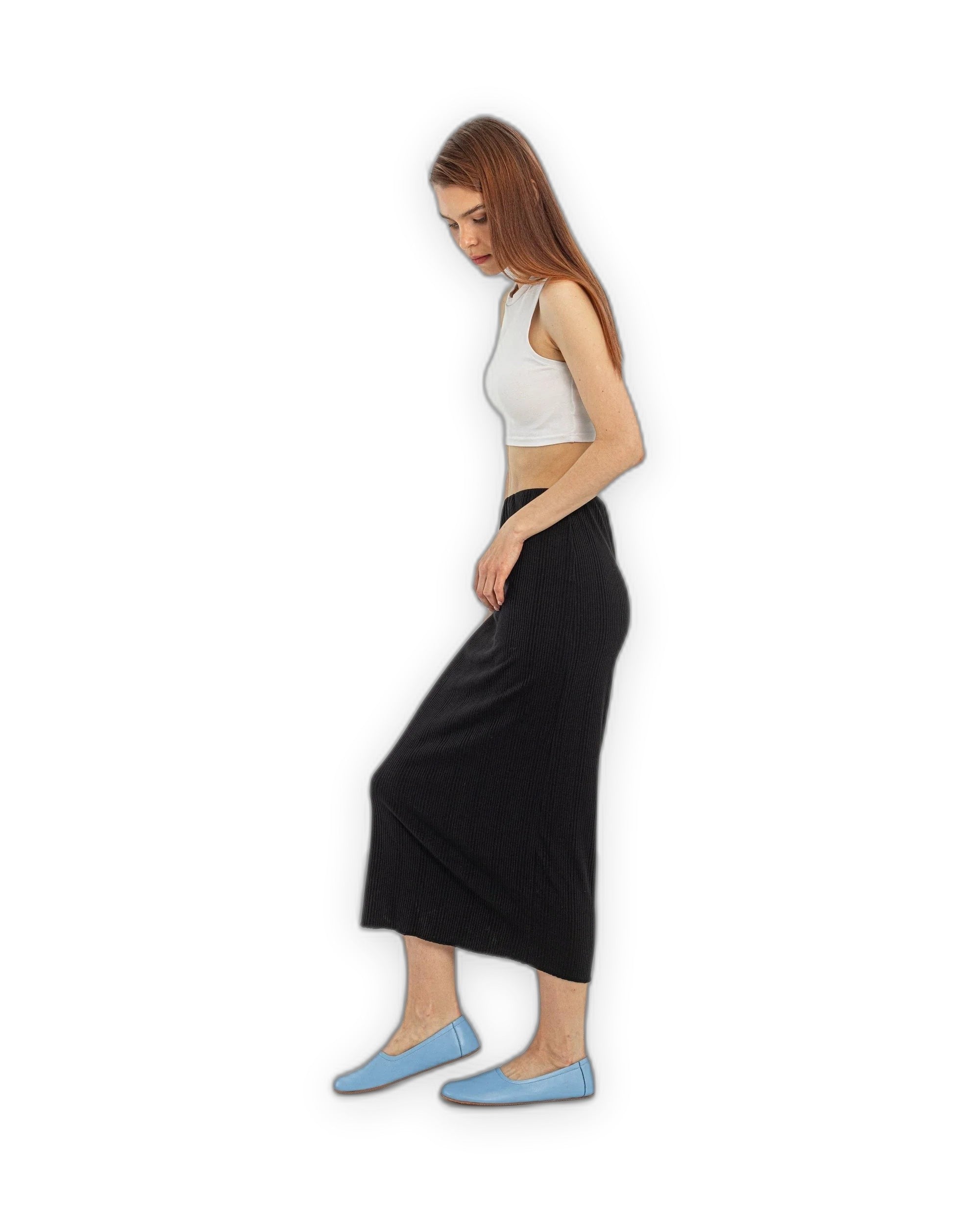 Pair Baby Blue Ballet Flats - Barefoot Wide Toe Calf Leather | Bespoky